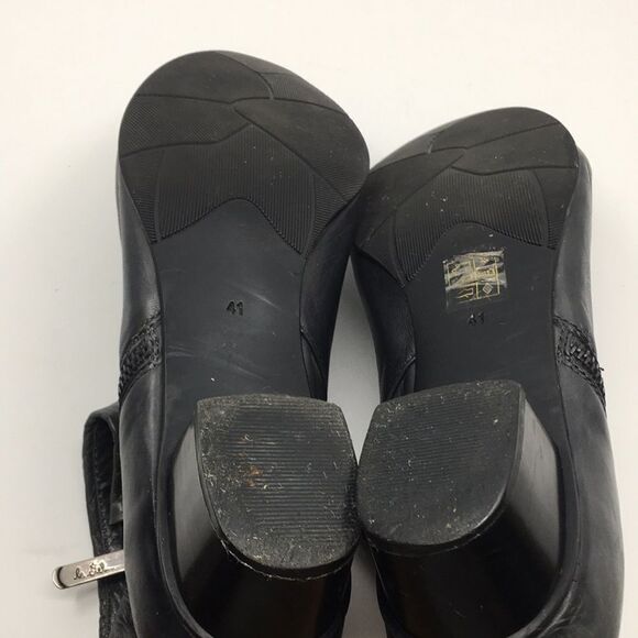 Regarde Le Ciel Stefany 333 Metallic Dark Gray Leather Heeled Ankle Boots Sz 41 - Picture 5 of 16